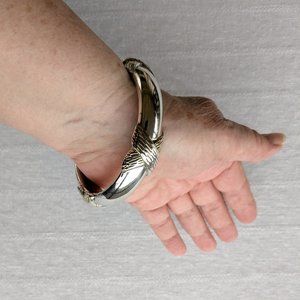 David Varsano 36g Big Electroform Bangle Bracelet, Sterling w Gold Vermeil
